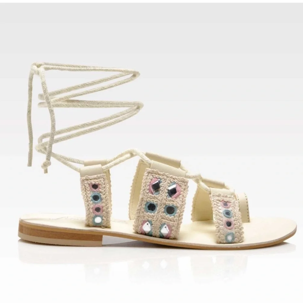 Free People Lace Up Mantra Mirror Sandals